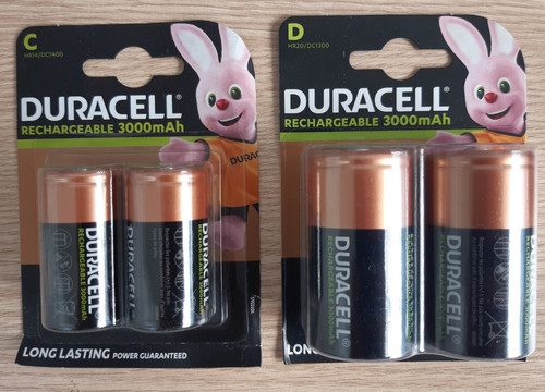 Duracell d size 3000mah - duracell, &